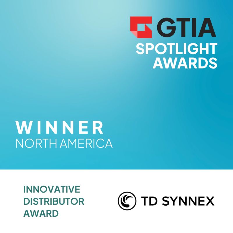 TD SYNNEX North America receives GTIA's Innovative Distributor of the Year in North America award (1/2).